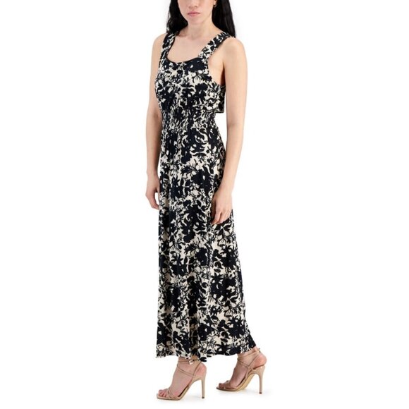 I.N.C. INTERNATIONAL CONCEPTS Petite Floral Printed White & Black Maxi Dress NWT - Picture 3 of 6